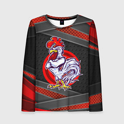 Лонгслив женский Боевой петух, цвет: 3D-принт