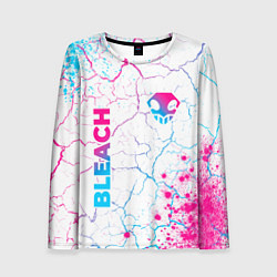 Женский лонгслив Bleach neon gradient style: надпись, символ