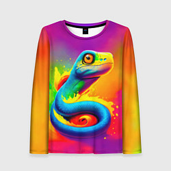 Лонгслив женский Змейка в красках, цвет: 3D-принт