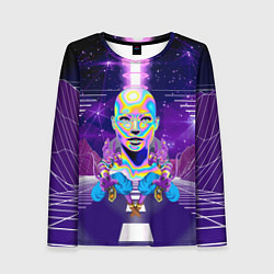 Лонгслив женский Goddess with two Beerus - vaporwave, цвет: 3D-принт