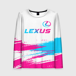 Лонгслив женский Lexus neon gradient style: символ сверху, цвет: 3D-принт