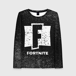 Лонгслив женский Fortnite с потертостями на темном фоне, цвет: 3D-принт