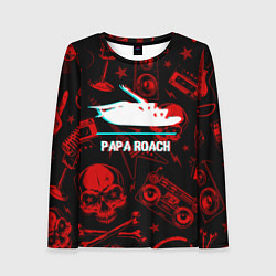 Лонгслив женский Papa Roach rock glitch, цвет: 3D-принт