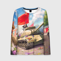 Лонгслив женский Русский танк, цвет: 3D-принт