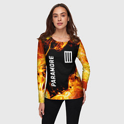 Лонгслив женский Paramore и пылающий огонь, цвет: 3D-принт — фото 2