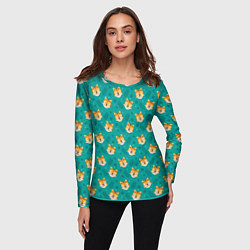 Лонгслив женский Милый тигр паттерн, цвет: 3D-принт — фото 2