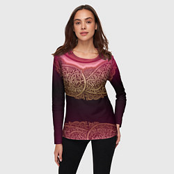Лонгслив женский Пылающий орнамент, цвет: 3D-принт — фото 2