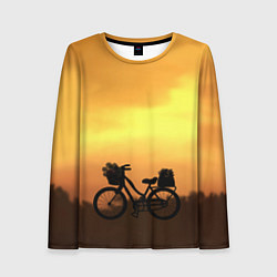Лонгслив женский Велосипед на закате, цвет: 3D-принт