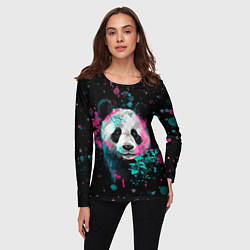 Лонгслив женский Панда в розовом и голубом - нейронная сеть, цвет: 3D-принт — фото 2