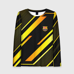 Лонгслив женский ФК Барселона эмблема, цвет: 3D-принт