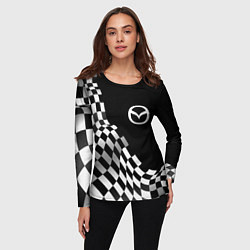 Лонгслив женский Mazda racing flag, цвет: 3D-принт — фото 2