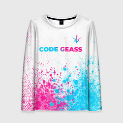 Женский лонгслив Code Geass neon gradient style: символ сверху