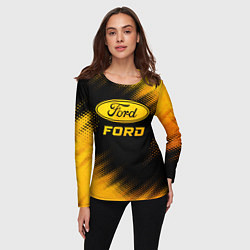 Лонгслив женский Ford - gold gradient, цвет: 3D-принт — фото 2