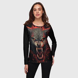 Лонгслив женский Серый волк, цвет: 3D-принт — фото 2