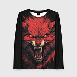 Лонгслив женский Red wolf, цвет: 3D-принт