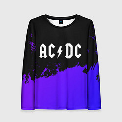 Женский лонгслив AC DC purple grunge