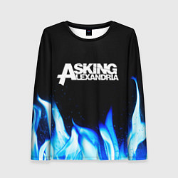 Лонгслив женский Asking Alexandria blue fire, цвет: 3D-принт