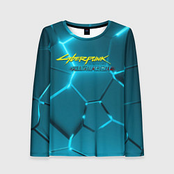 Женский лонгслив Cyberpunk 2077 phantom liberty blue logo