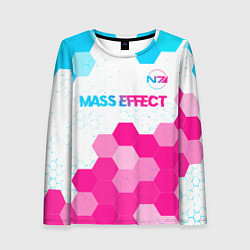 Женский лонгслив Mass Effect neon gradient style: символ сверху