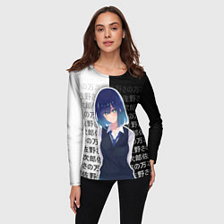 Лонгслив женский Аканэ - Звёздное дитя - иероглифы, цвет: 3D-принт — фото 2