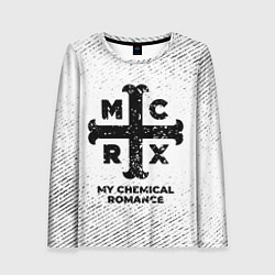 Лонгслив женский My Chemical Romance с потертостями на светлом фоне, цвет: 3D-принт