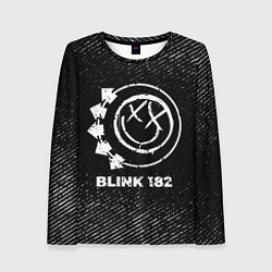 Лонгслив женский Blink 182 с потертостями на темном фоне, цвет: 3D-принт