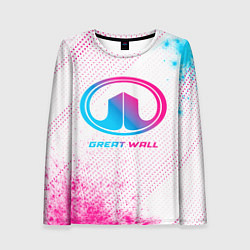 Лонгслив женский Great Wall neon gradient style, цвет: 3D-принт