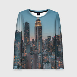 Лонгслив женский Утренний город с небоскребами, цвет: 3D-принт