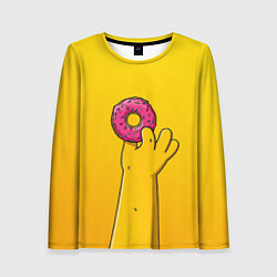 Лонгслив женский Гомер и пончик, цвет: 3D-принт
