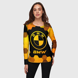 Лонгслив женский BMW - gold gradient, цвет: 3D-принт — фото 2