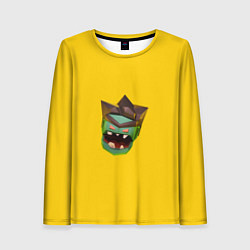 Женский лонгслив Two Guys & Zombies 3D - Паттерн голова зомби