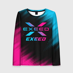 Лонгслив женский Exeed - neon gradient, цвет: 3D-принт