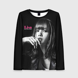 Лонгслив женский Blackpink Lisa in leather jacket, цвет: 3D-принт