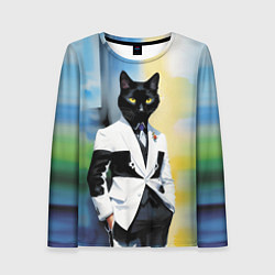 Лонгслив женский Cat fashionista - neural network - pop art, цвет: 3D-принт