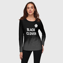 Лонгслив женский Black Clover glitch на темном фоне: символ сверху, цвет: 3D-принт — фото 2