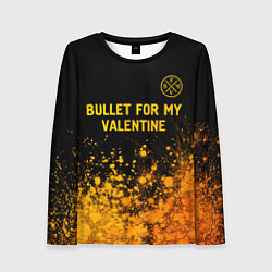 Лонгслив женский Bullet For My Valentine - gold gradient: символ св, цвет: 3D-принт