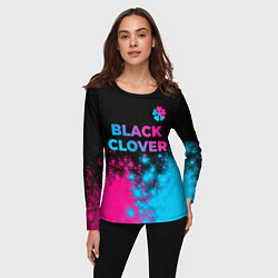 Лонгслив женский Black Clover - neon gradient: символ сверху, цвет: 3D-принт — фото 2