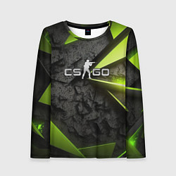 Женский лонгслив CS GO green black abstract