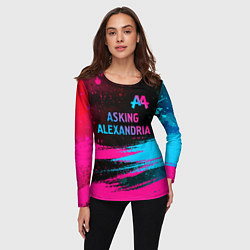 Лонгслив женский Asking Alexandria - neon gradient: символ сверху, цвет: 3D-принт — фото 2