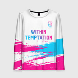 Лонгслив женский Within Temptation neon gradient style: символ свер, цвет: 3D-принт