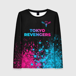 Лонгслив женский Tokyo Revengers - neon gradient: символ сверху, цвет: 3D-принт