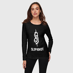 Лонгслив женский Slipknot glitch на темном фоне, цвет: 3D-принт — фото 2