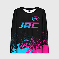 Лонгслив женский JAC - neon gradient: символ сверху, цвет: 3D-принт