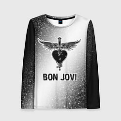 Лонгслив женский Bon Jovi glitch на светлом фоне, цвет: 3D-принт