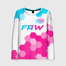 Лонгслив женский FAW neon gradient style: символ сверху, цвет: 3D-принт