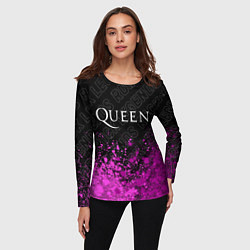 Лонгслив женский Queen rock legends: символ сверху, цвет: 3D-принт — фото 2