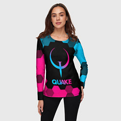 Лонгслив женский Quake - neon gradient, цвет: 3D-принт — фото 2