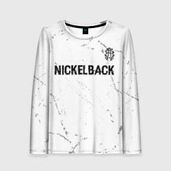 Лонгслив женский Nickelback glitch на светлом фоне: символ сверху, цвет: 3D-принт