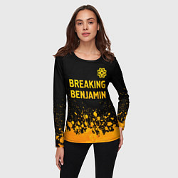 Лонгслив женский Breaking Benjamin - gold gradient: символ сверху, цвет: 3D-принт — фото 2