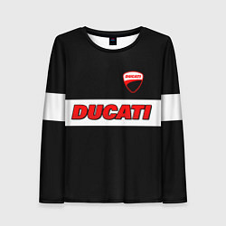 Женский лонгслив Ducati motors - черный